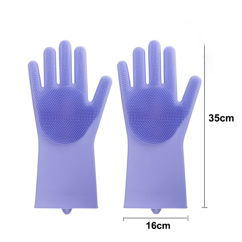Silicone Dishwashing/Bathroom Scrubber Gloves