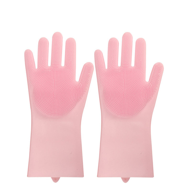 Silicone Dishwashing/Bathroom Scrubber Gloves